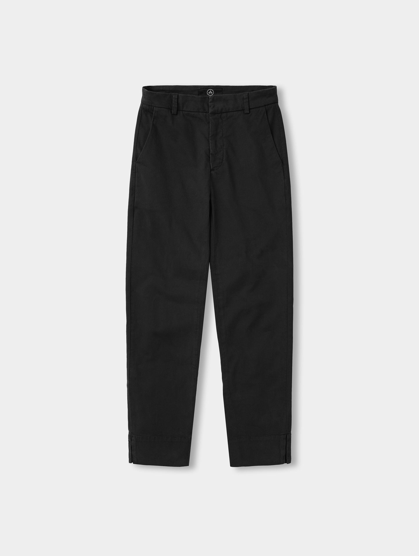 Flat lay view of the Rhy Straight Leg Pant in Onyx Black from AETHER.