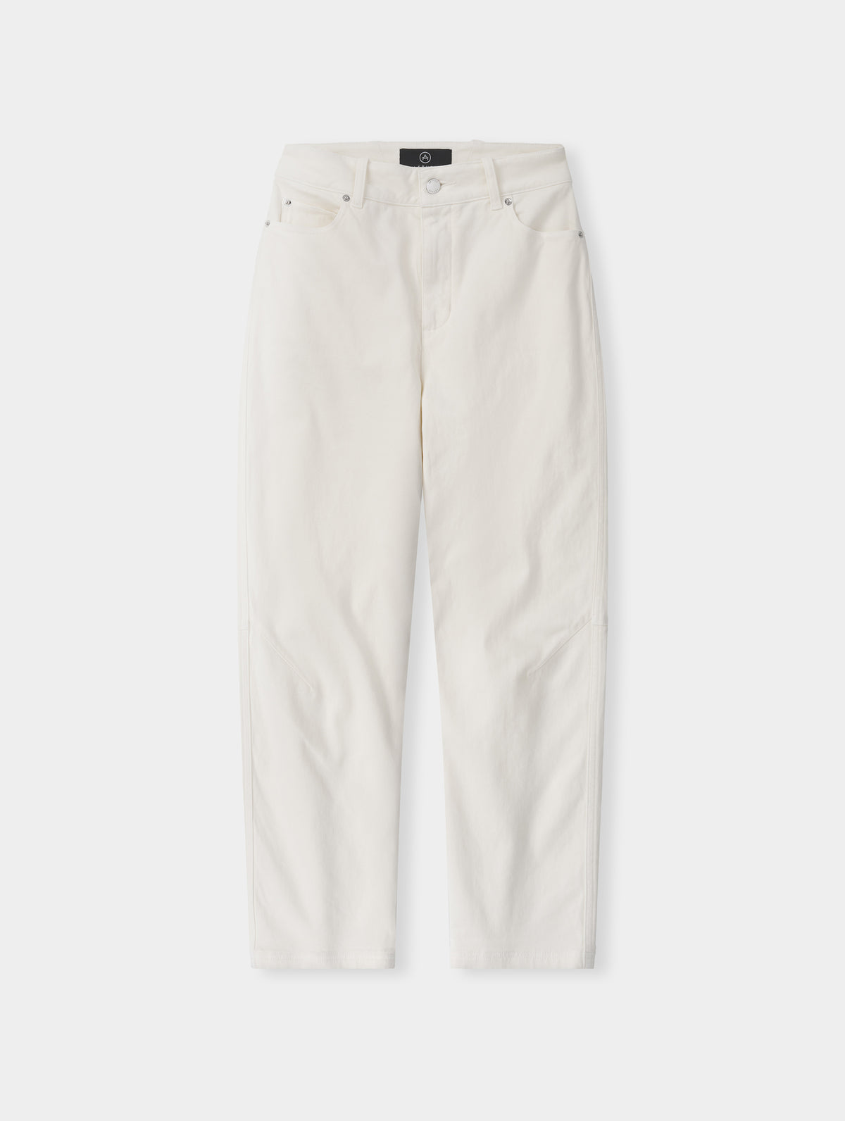 Flat lay view of the Rowan Cotton Pant in Winter White from AETHER Apparel.