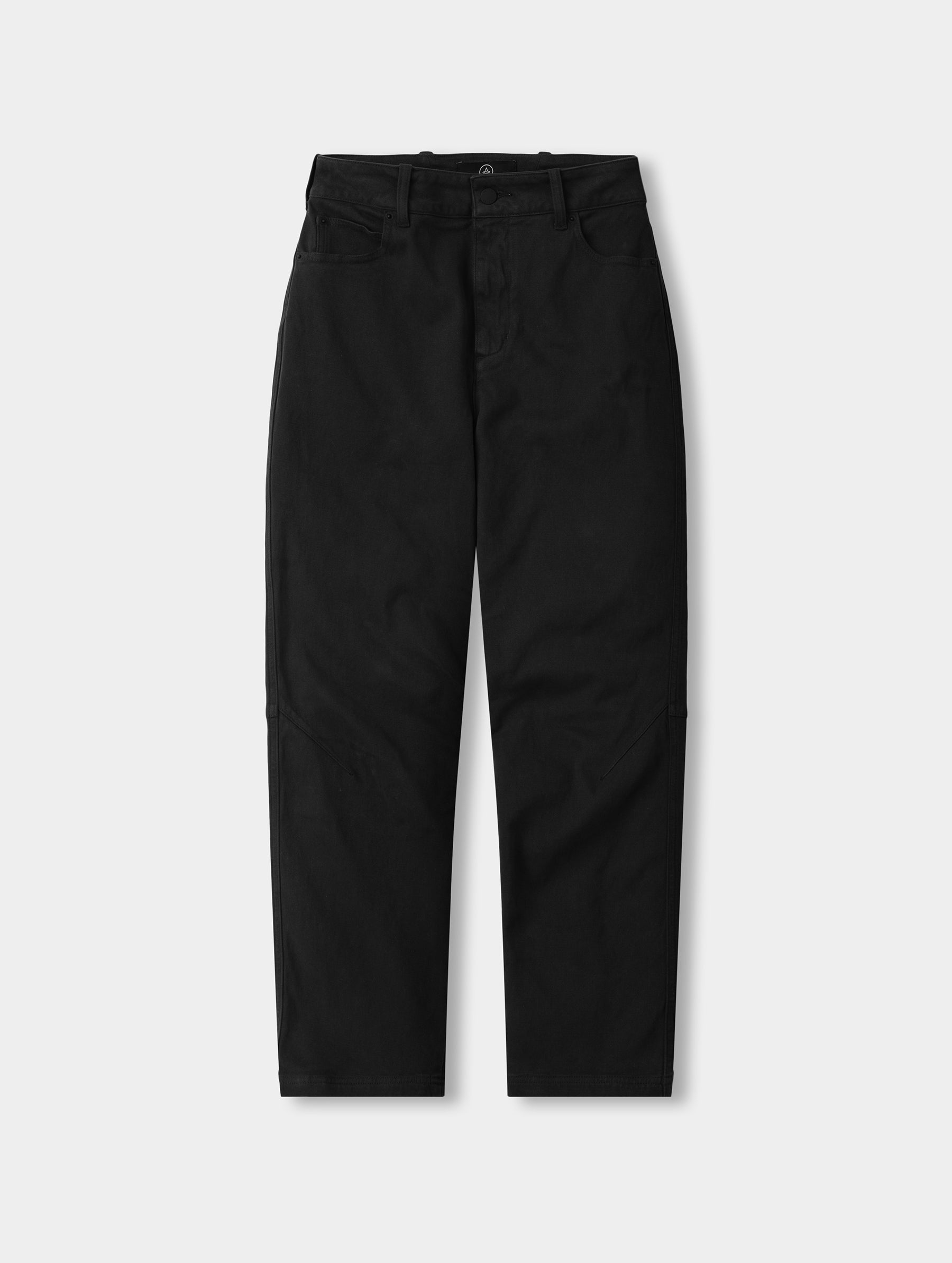 Flat lay view of the Rowan Cotton Pant in Onyx Black from AETHER Apparel.
