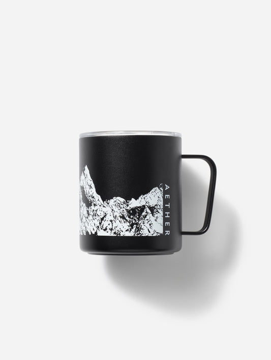 Flay lay view of rear of AETHER x MiiR Camp Cup 2 in Black.