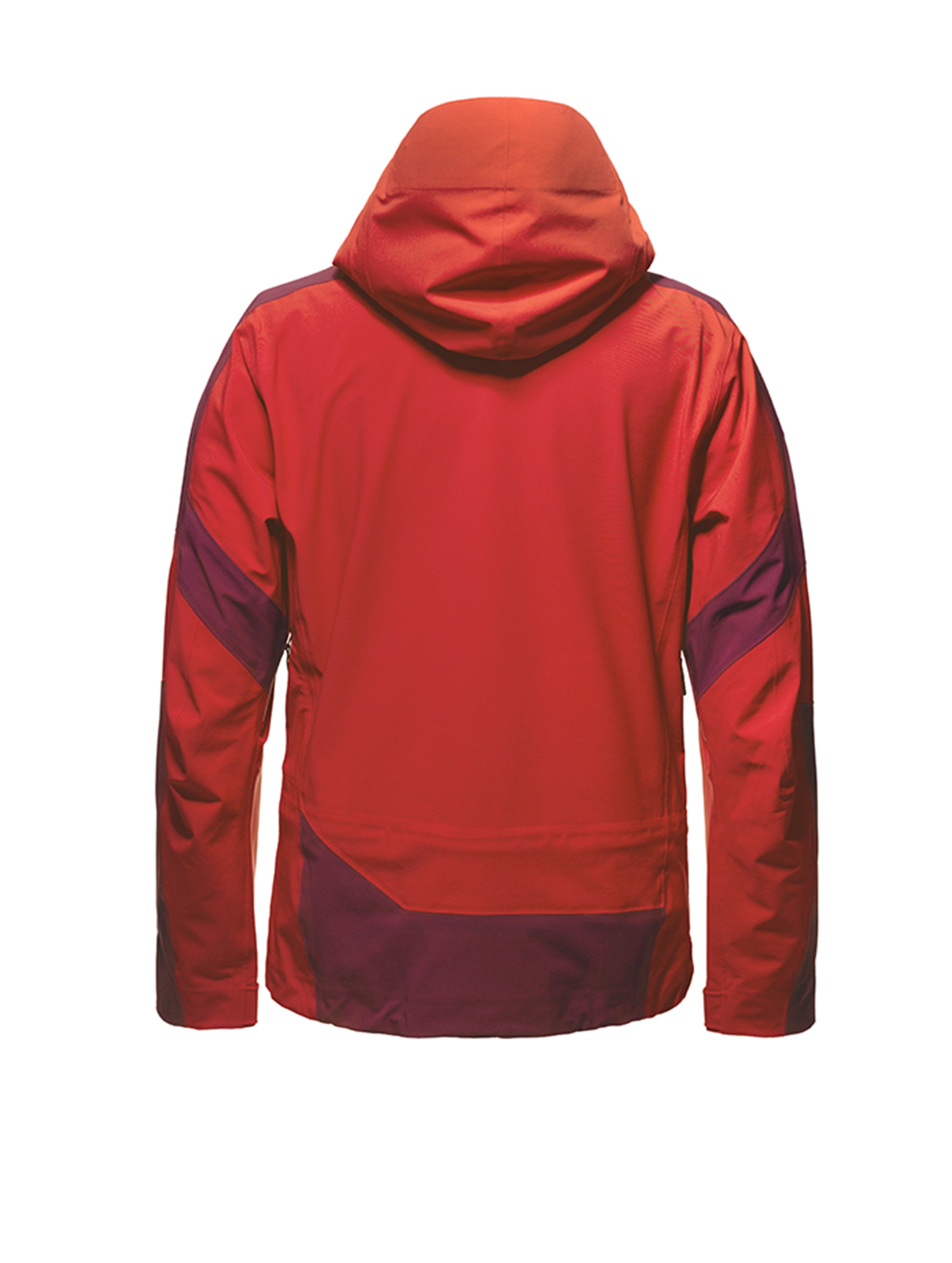 Isolated view of back of red Fusion Shell from AETHER Apparel.