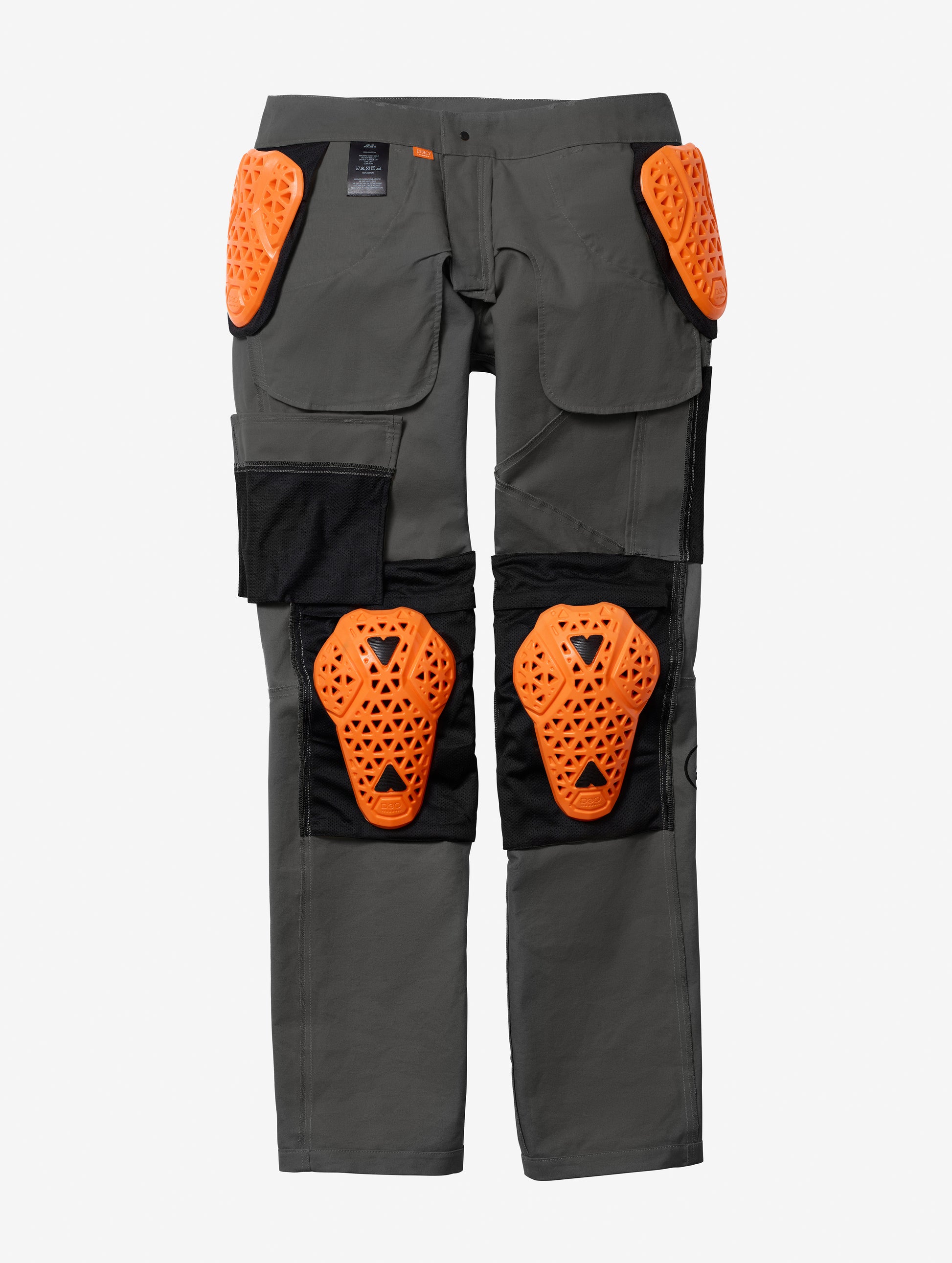 grey motorcycle pant with built-in knee articulation