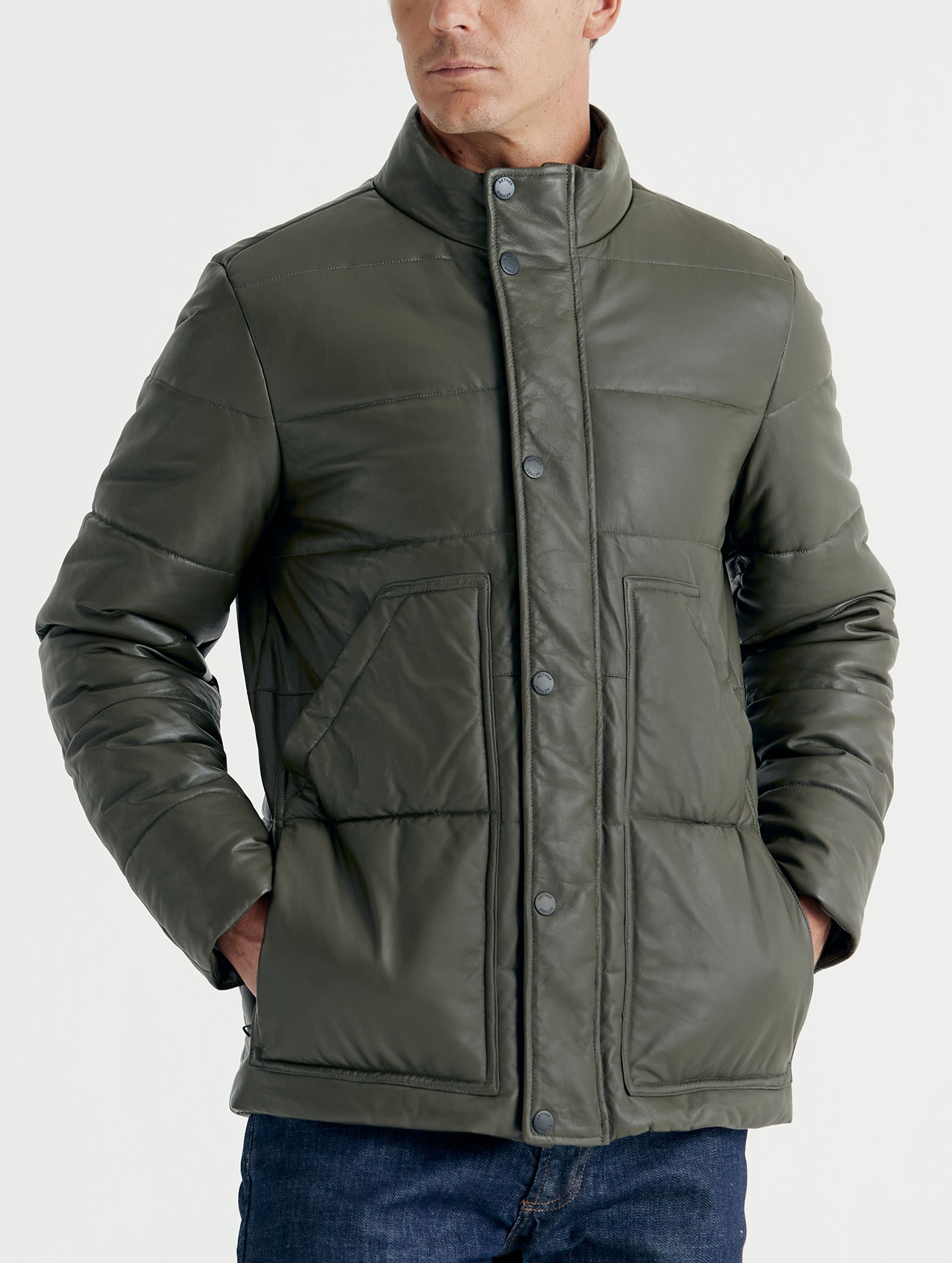 Preston Leather Jacket - Command Green – Aether Apparel