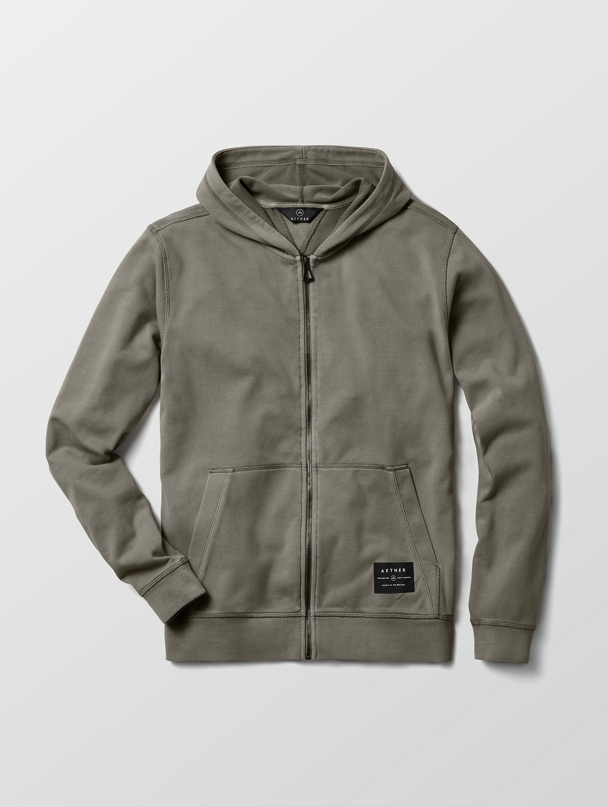 Green full-zip hoodie from AETHER Apparel
