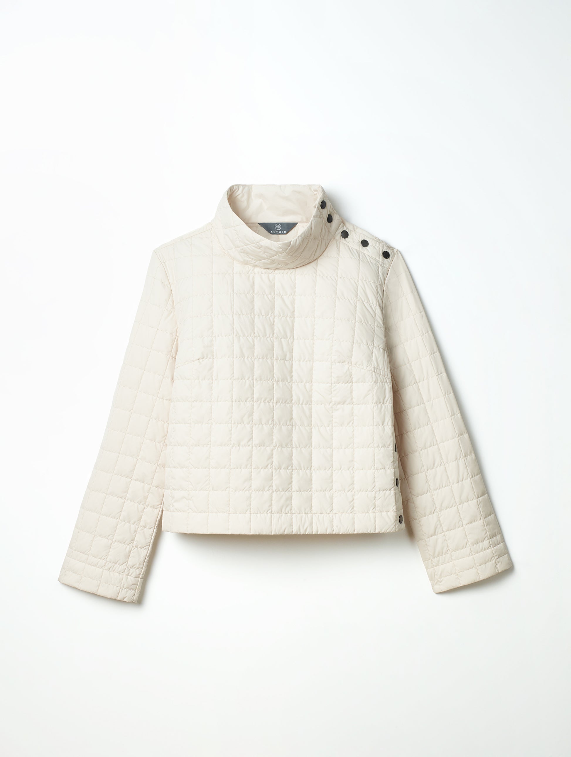quilted beige pullover for women